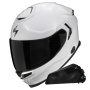 Casque Integrale Scorpion Exo GT SP Air Solid White Pearl + Kit bluetooth Exo-Com Link-1C