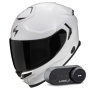 Casque Integrale Scorpion Exo GT SP Air Solid White Pearl + Kit Bluetooth Lokui K30