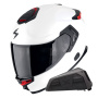 Casque Integrale Scorpion Exo GT SP Air Solid White Pearl Matt + Kit bluetooth Exo-Com Link-1