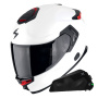 Casque Integrale Scorpion Exo GT SP Air Solid White Pearl Matt + Kit bluetooth Exo-Com Link-1C