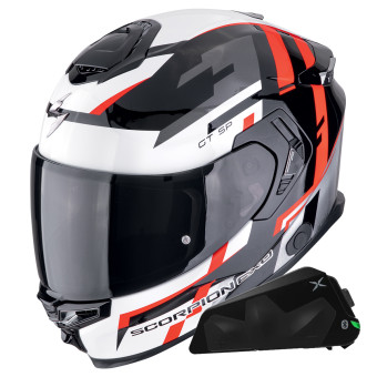 Integrale Scorpion Exo GT SP Air Tornado Black Red + Kit bluetooth Exo-Com Link-1C