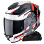 Casque Integrale Scorpion Exo GT SP Air Tornado Black Red + Kit bluetooth Exo-Com Link-1C
