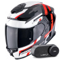 Casque Integrale Scorpion Exo GT SP Air Tornado Black Red + Kit Bluetooth Lokui K30