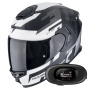 Casque Integrale Scorpion Exo GT SP Air Tornado Matt Black Silver + Kit bluetooth 5R Lite Solo
