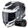 Casque Integrale Scorpion Exo GT SP Air Tornado Matt Black Silver + Kit Bluetooth 5S Solo