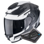 Casque Integrale Scorpion Exo GT SP Air Tornado Matt Black Silver + Kit Bluetooth BT Mini