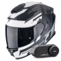 Casque Integrale Scorpion Exo GT SP Air Tornado Matt Black Silver + Kit Bluetooth Lokui K30