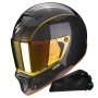 Casque Integrale Scorpion EXO-HX1 Carbon SE Black Gold + Kit bluetooth Exo-Com Link-1C