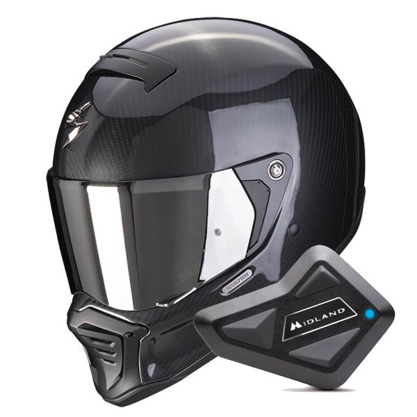 Integrale Scorpion EXO-HX1 Carbon SE Black + Kit Bluetooth BT Mini