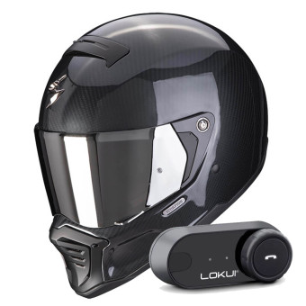 Integrale Scorpion EXO-HX1 Carbon SE Black + Kit Bluetooth Lokui K30
