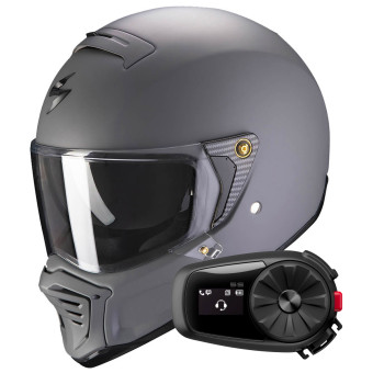 Integrale Scorpion EXO-HX1 Matt Grey Cement + Kit bluetooth 5S
