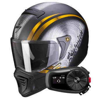 Integrale Scorpion EXO-HX1 OHNO Matt Black Gold + Kit bluetooth 5S