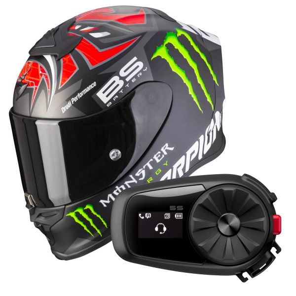 Integrale Scorpion Exo R1 Air Fabio Monster Replica Matt Black Red + Kit Bluetooth 5S