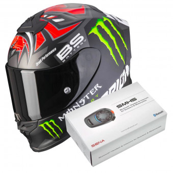 Integrale Scorpion Exo R1 Air Fabio Monster Replica Matt Black Red + Kit Bluetooth SMH5