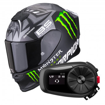 Integrale Scorpion Exo R1 Air Fabio Monster Replica Matt Black Silver + Kit Bluetooth 5S