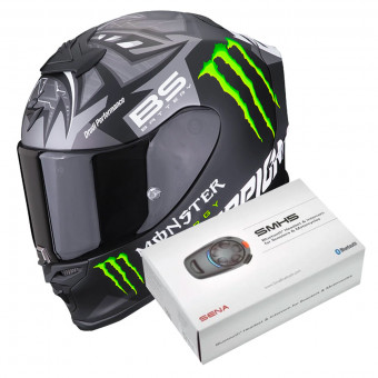 Integrale Scorpion Exo R1 Air Fabio Monster Replica Matt Black Silver + Kit Bluetooth SMH5
