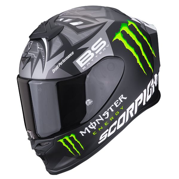 Scorpion Exo R1 Air Fabio Monster Replica Matt Black Silver + Kit Bluetooth SMH5