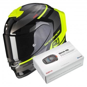 Integrale Scorpion Exo R1 Air Orbis Black Neon Yellow + Kit Bluetooth SMH5