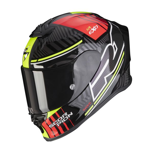 Casco Moto Scorpion Exo R1 Air Victory Black Silver Red pronto per l'invio  | iCasque.it
