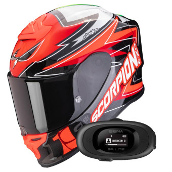 Integrale Scorpion Exo R1 Evo Air Alvaro Bautista Replica Red + Kit bluetooth 5R Lite