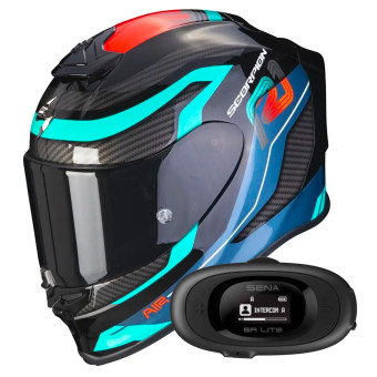 Integrale Scorpion Exo R1 Evo Air Vatis Black Blue Red + Kit bluetooth 5R Lite