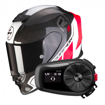 Integrale Scorpion Exo R1 Evo Carbon Air Corpus II Red + Intercom Sena 5S