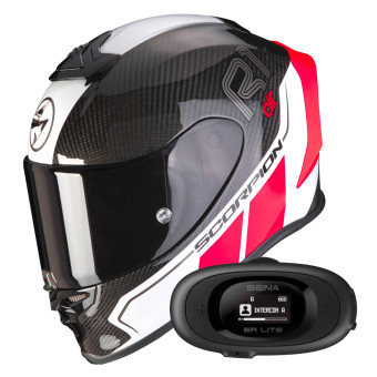 Integrale Scorpion Exo R1 Evo Carbon Air Corpus II Red + Kit bluetooth 5R Lite