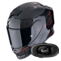 Casque Integrale Scorpion Exo R1 Evo Carbon Air Cynergy Black Red + Kit bluetooth 5R Lite Solo