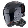 Casque Integrale Scorpion Exo R1 Evo Carbon Air Cynergy Black Red + Kit Bluetooth BT Mini