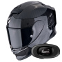 Casque Integrale Scorpion Exo R1 Evo Carbon Air Cynergy Black White + Kit bluetooth 5R Lite Solo