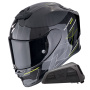 Casque Integrale Scorpion Exo R1 Evo Carbon Air Cynergy Black White + Kit bluetooth Exo-Com Link-1