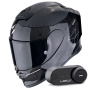 Casque Integrale Scorpion Exo R1 Evo Carbon Air Cynergy Black White + Kit Bluetooth Lokui K30