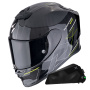 Casque Integrale Scorpion Exo R1 Evo Carbon Air Cynergy Yellow + Kit bluetooth Exo-Com Link-1C