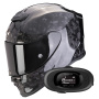 Casque Integrale Scorpion Exo R1 Evo Carbon Air Onyx Black + Kit bluetooth 5R Lite Solo