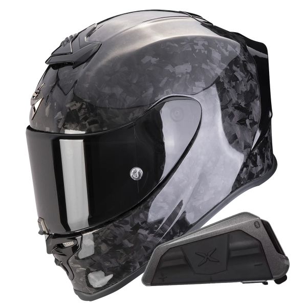 Integrale Scorpion Exo R1 Evo Carbon Air Onyx Black + Kit bluetooth Exo-Com Link-1 Integrale Scorpion Exo R1 Evo Carbon Air Onyx Black + Kit bluetooth Exo-Com Link-1