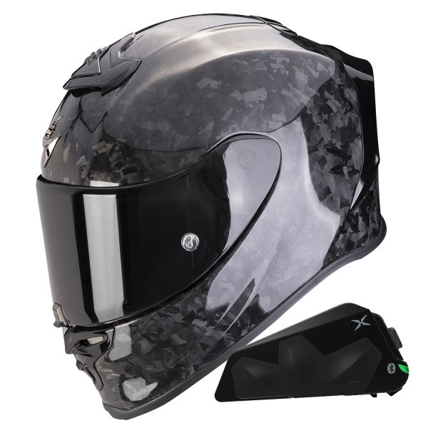 Integrale Scorpion Exo R1 Evo Carbon Air Onyx Black + Kit bluetooth Exo-Com Link-1C Integrale Scorpion Exo R1 Evo Carbon Air Onyx Black + Kit bluetooth Exo-Com Link-1C