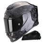 Casque Integrale Scorpion Exo R1 Evo Carbon Air Onyx Black + Kit bluetooth Exo-Com Link-1C