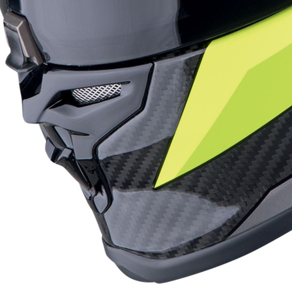 Scorpion Exo R1 Evo Carbon Air Runner Black Blue Yellow + Kit Bluetooth BT Mini