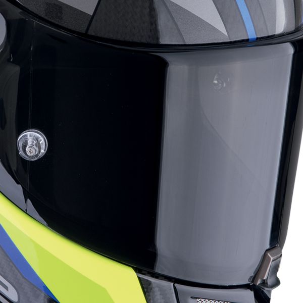 Scorpion Exo R1 Evo Carbon Air Runner Black Blue Yellow + Kit Bluetooth BT Mini