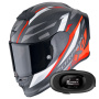 Casque Integrale Scorpion Exo R1 Evo Carbon Air Runner Matt Black Red + Kit bluetooth 5R Lite Solo