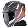 Casque Integrale Scorpion Exo R1 Evo Carbon Air Runner Matt Red + Kit bluetooth Exo-Com Link-1C