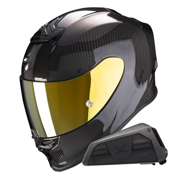 Integrale Scorpion Exo R1 Evo Carbon Air Solid Black + Kit bluetooth Exo-Com Link-1 Integrale Scorpion Exo R1 Evo Carbon Air Solid Black + Kit bluetooth Exo-Com Link-1