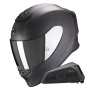 Casque Integrale Scorpion Exo R1 Evo Carbon Air Solid Matt Black + Kit bluetooth Exo-Com Link-1