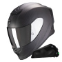 Casque Integrale Scorpion Exo R1 Evo Carbon Air Solid Matt Black + Kit bluetooth Exo-Com Link-1C
