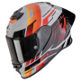 Casque Integrale Scorpion Exo R1 Evo II Air Adrenaline Grey Red Orange