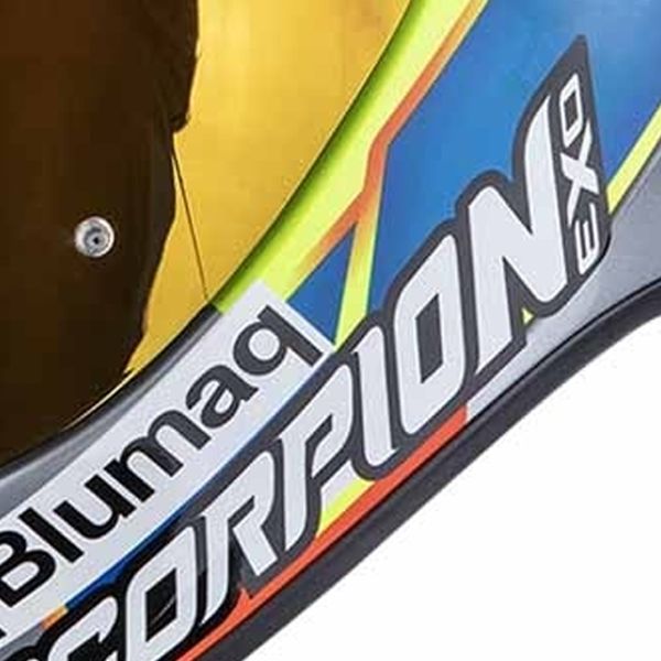 Scorpion Exo R1 Evo II Air Aron Misano Silver Neon Yellow Blue