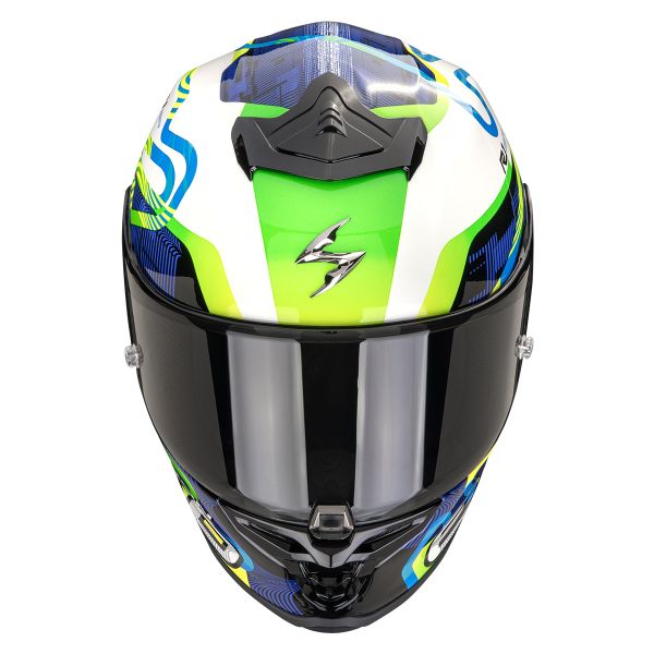 Scorpion Exo R1 Evo II Air Cornering White Blue Green