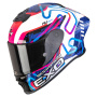 Casque Integrale Scorpion Exo R1 Evo II Air Cornering White Blue Pink