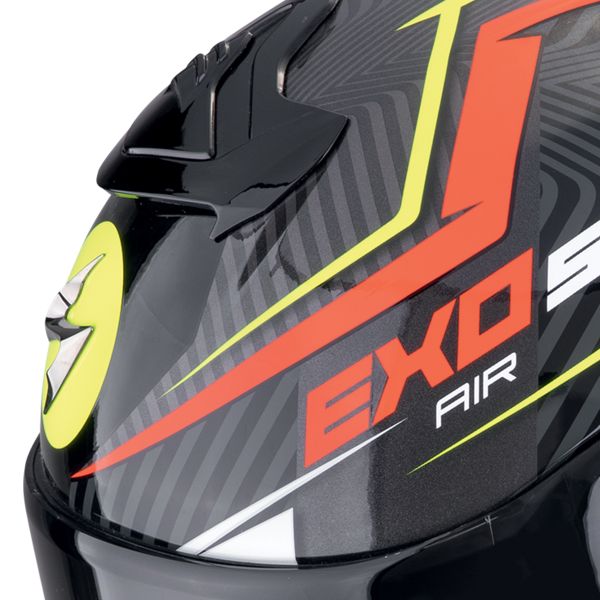 Scorpion Exo R1 Evo II Air Coup Black Red Yellow Fluo + Kit Bluetooth Lokui K30