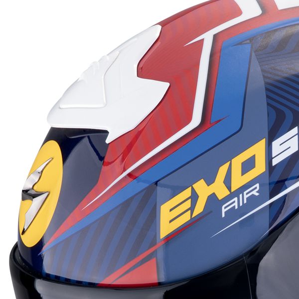 Scorpion Exo R1 Evo II Air Coup Black Red Yellow + Kit bluetooth Exo-Com Link-1